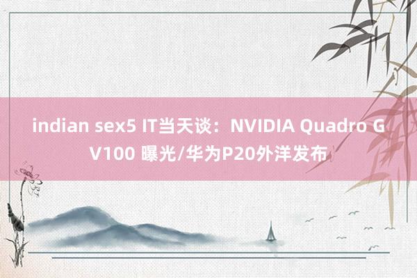 indian sex5 IT当天谈：NVIDIA Quadro GV100 曝光/华为P20外洋发布