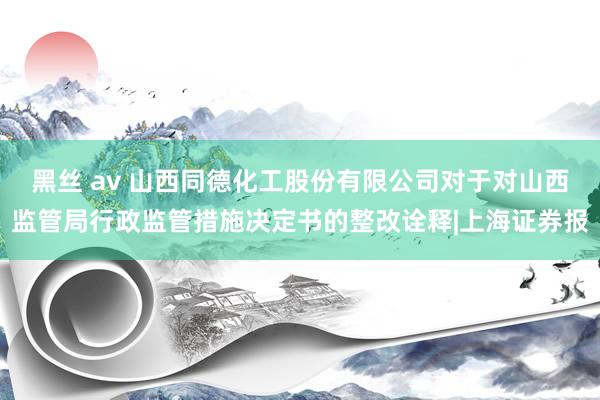 黑丝 av 山西同德化工股份有限公司对于对山西监管局行政监管措施决定书的整改诠释|上海证券报