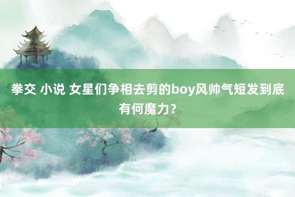 拳交 小说 女星们争相去剪的boy风帅气短发到底有何魔力？