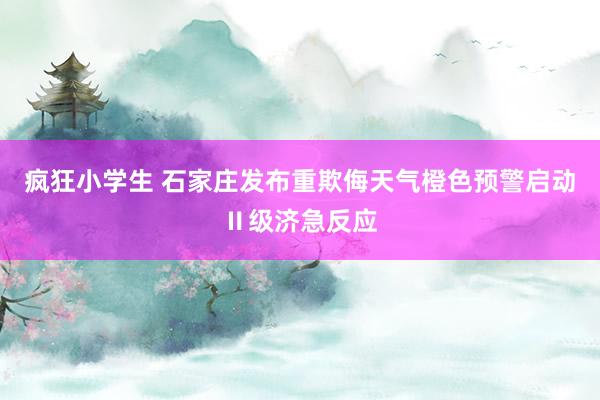 疯狂小学生 石家庄发布重欺侮天气橙色预警启动Ⅱ级济急反应